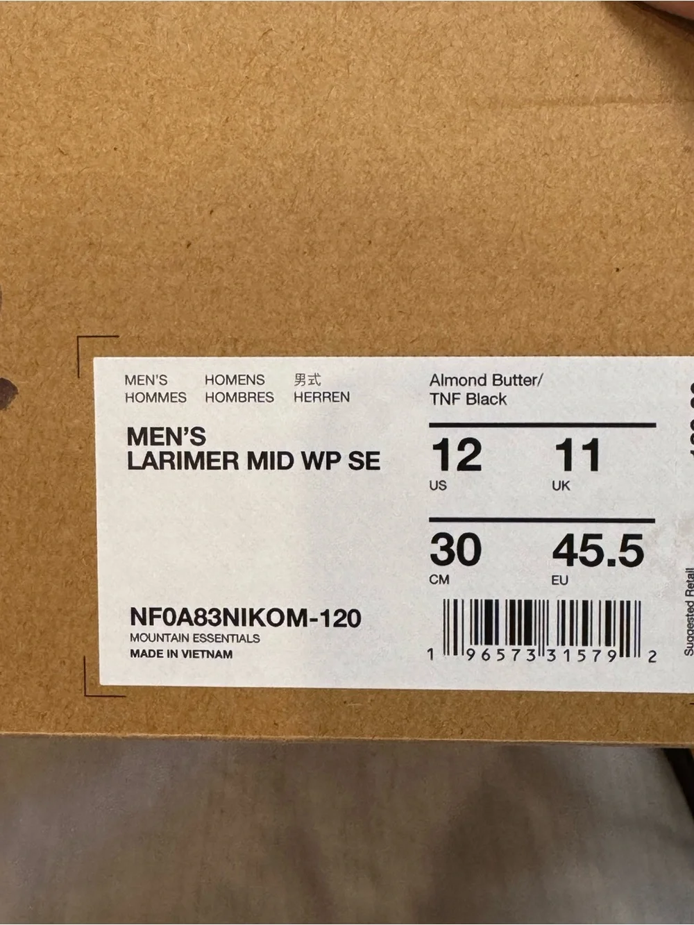 North Face Men’s Larimer Mid Waterproof SE Outdoor Hiking Boots Size 12 New